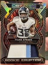 Tyjae Spears 2023 Panini Obsidian Rookie Eruption Patch Relic /10 Jersey Match 2