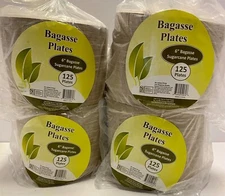 Eco Raj 6-inch Compostable Bagasse Plate (0984) #35A