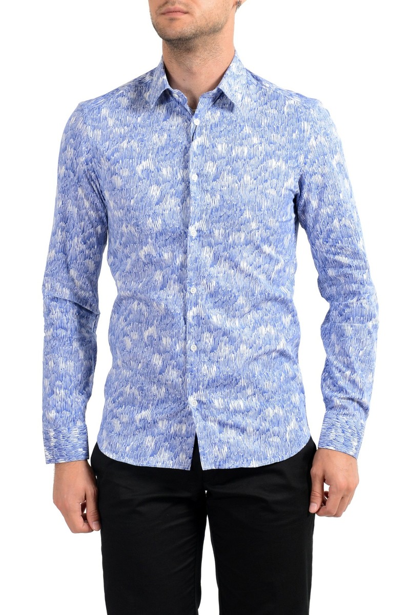 kenzo dress shirt Kenzo Men's Multi-Color Slim Long Sleeve Dress Shirt