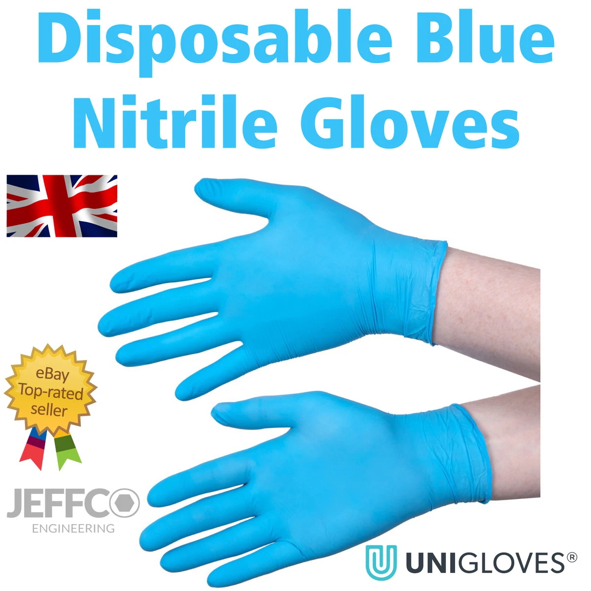 Blue Nitrile Gloves Unigloves Disposable Small Extra Large Latex Vinyl