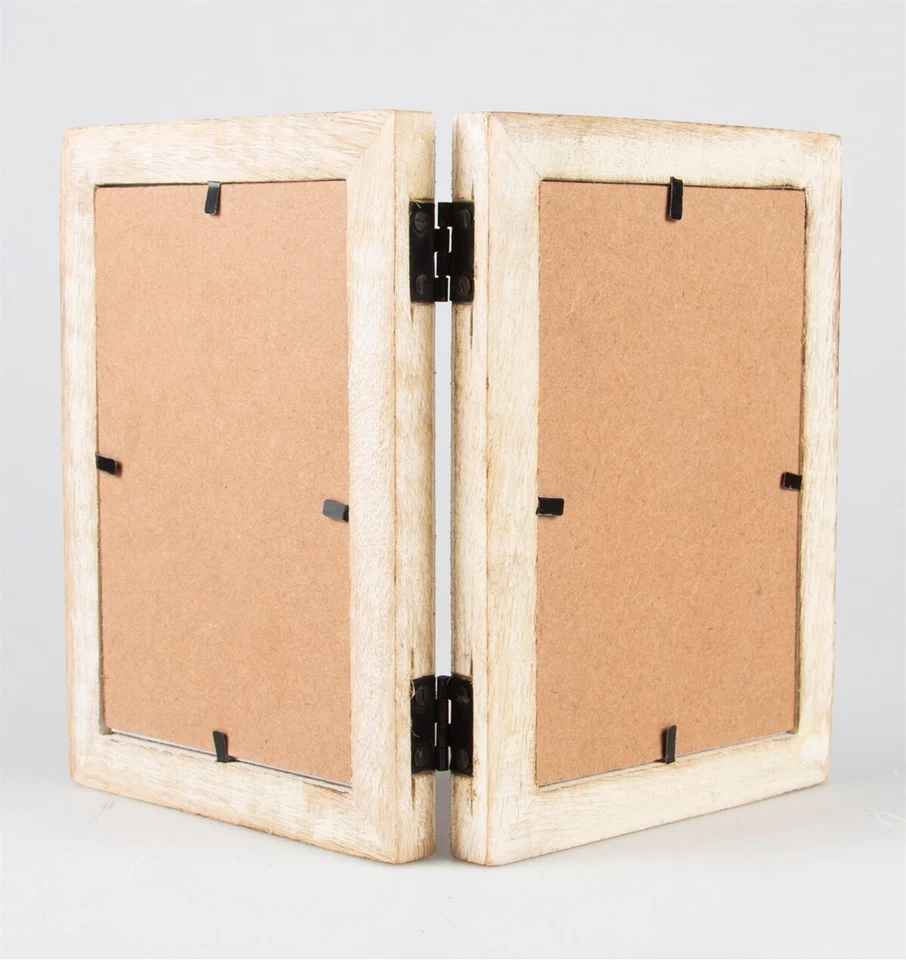 Sass & Belle Shabby Chic Double White Wood Photo Frame 6" x 4"  - Image 3 of 3