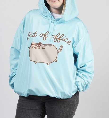 PUSHEEN Out of Office blaue Nylon wasserdichte Regenjacke Windbreaker MEDIUM NEU!  - Bild 1 von 5