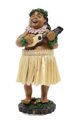 Hawaiian Hula Man w Ukulele Mini Dashboard Doll - 4'' Car Doll, Hawaii Souvenir