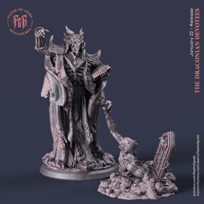 Draconian Necromancer - The Draconian Devotees - Flesh of Gods Wargaming D&D DnD