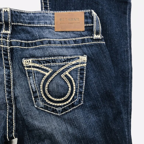 Big Star Womans 28x29 Liv Boot Cut Distressed Jeans *HEMMED** (Z24) - Picture 4 of 8