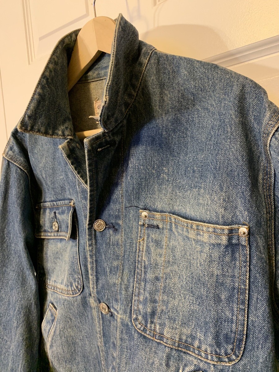 Vtg RALPH LAUREN Sz M Denim Jean Jacket Dungarees USA Flag Vtg RALPH LAUREN Sz M Denim Jean Jacket Dungarees USA Flag