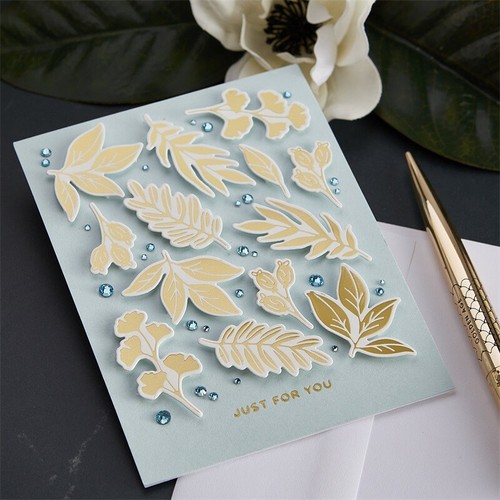 Frase de flores de Navidad placa de lámina caliente troqueles de corte hágalo usted mismo papel en relieve manualidades - Imagen 37 de 84