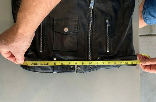NEW MAJE 'Baldwin' Belted LEATHER Moto Motorcycle Vest Jacket, 40 - Black - $565 - Picture 7 of 11