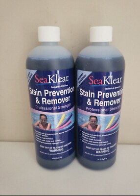 2 X SEAKLEAR STAIN PREVENTION & REMOVER 1 QT. 