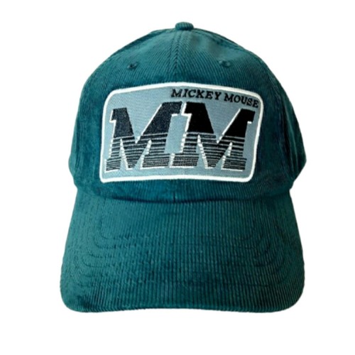 Disney Parks WDW Mickey Mouse Mens Baseball Cap Hat Corduroy Teal NWT - Picture 2 of 7