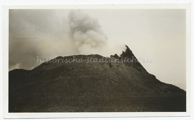 Naples Italy - Active Volcano Vesuvius Imitation People at Crater Rim - Photo 1930s