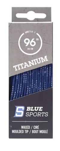 Waxed Ice Roller Hockey Skate Boot Laces Blue Sports Titanium Laces - Picture 11 of 12