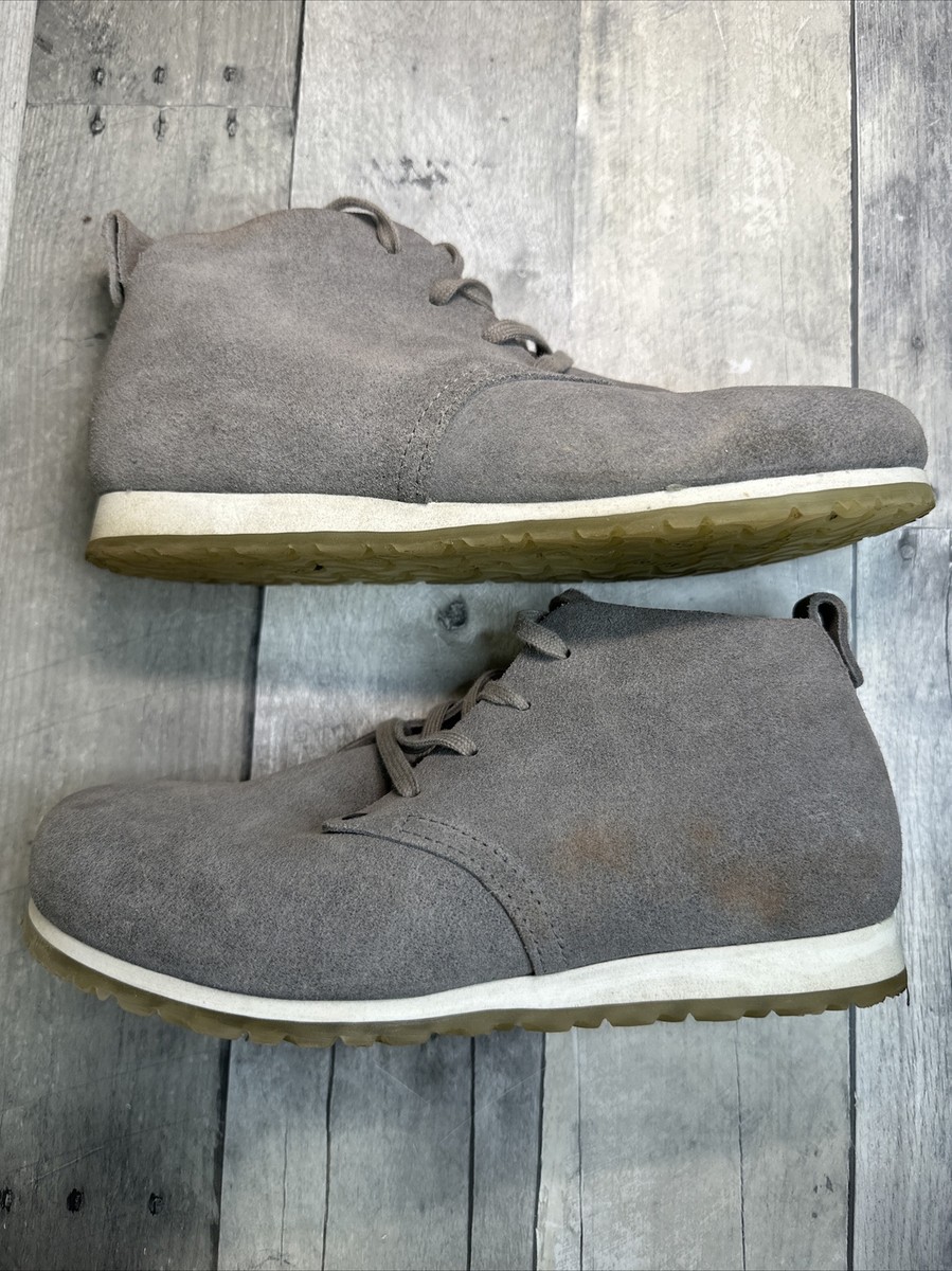 BIRKENSTOCK Dundee Suede Taupe Comfort Laced Ankle Boots Womens Sz