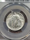 PCGS AU55 1917 D STANDING LIBERTY QUARTER TYPE 2 GREAT LUSTER