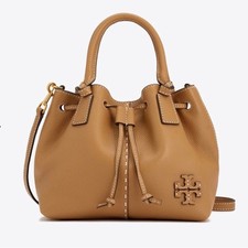 Tory Burch Mcgraw Bucket Drawstring Leather S...