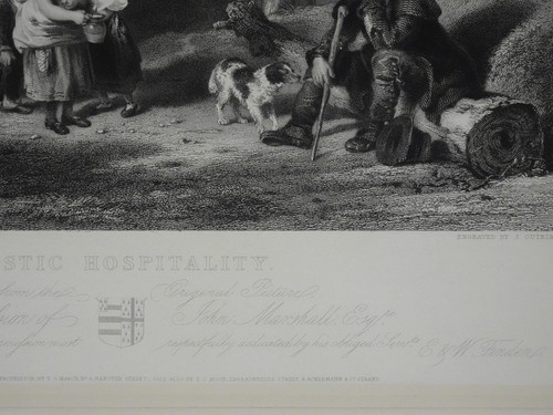 Rustic Hospitality 1855 Print Engraving William Collins Engraved by John Outrim - Picture 7 of 9
