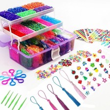 15000 Rubber Loom Bands Kit   30 Colors DIY Bracelet Making Set with Tools