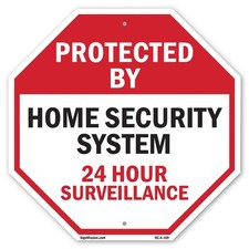 Protected By Home Security System Octagon Sign Weather Resistant Made in the USA
