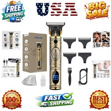 Professional Mens Hair Clippers Zero Gapped Cordless Hair Trimmer Professiona...