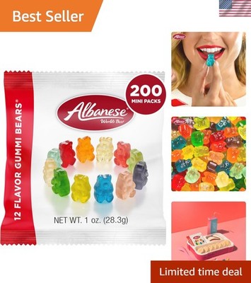 World's Best 12 Flavor Gummi Bears, Low Sodium, Fat Free, Gluten Free, 1 Ounc...