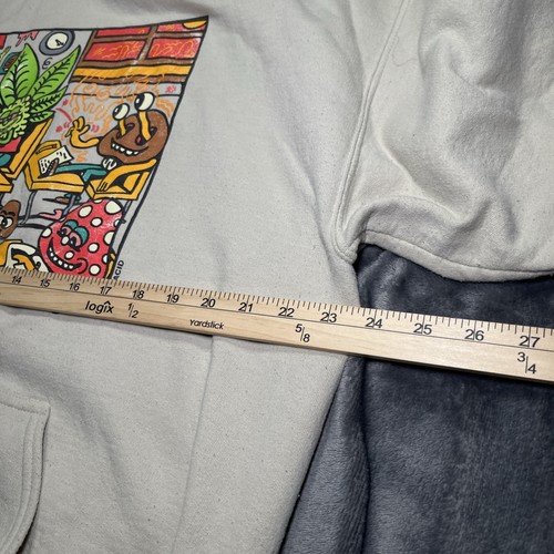 Killer Acid Hoodie Size XL Drug Test Graphic Beige Streetwear Sweatshirt - Picture 7 of 10