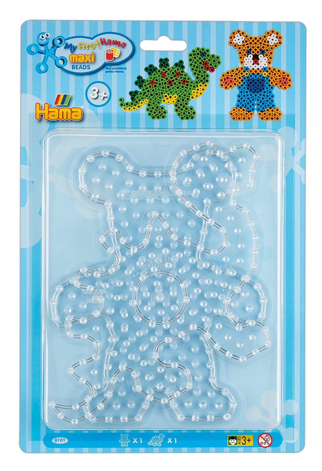 Hama Perlen 8101 Peg Plates Set of 2 for Maxi Ironing Beads with Diameter 10 mm,