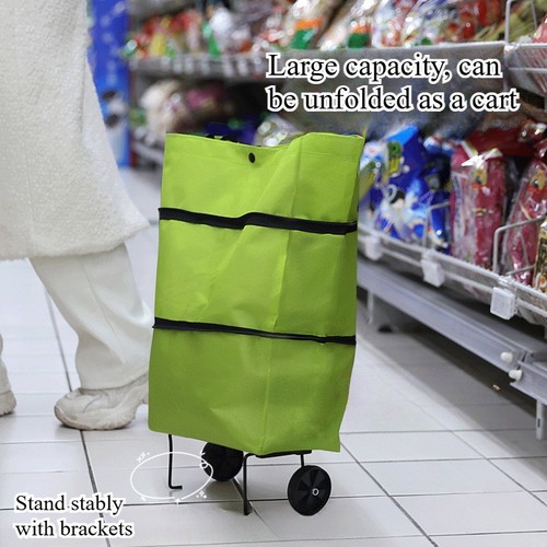 Carrito de compras plegable bolsa de comestibles carrito de compras portátil con ruedas - Imagen 5 de 13