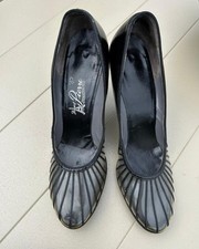 Vintage House of Pierre black Peek-a-boo dress heels, likely from the 1950s.