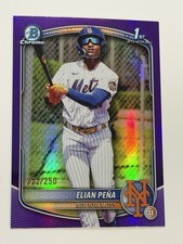 Elian Pena 2025 Bowman Chrome 1st Purple Refractor /250 #BCP-155 Mets
