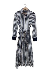 ZARA Abito blusa camicia Donna Abito Taglia IT 40 blu-bianco stile casual