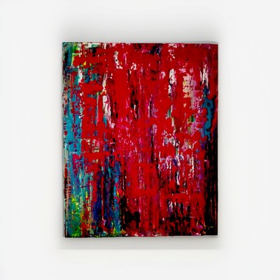 MARK RICHARD -ROTER WASSERFALL- MODERN ABSTRAKT, ORIGINAL GEMÄLDE, SIGNIERTE KUNST