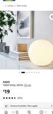 IKEA Fado White Glass Table Lamp