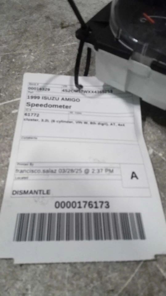 Speedometer Cluster 6 Cylinder VIN W 8th Digit Fits 98-99 ISUZU RODEO 419641 - Image 3 of 3