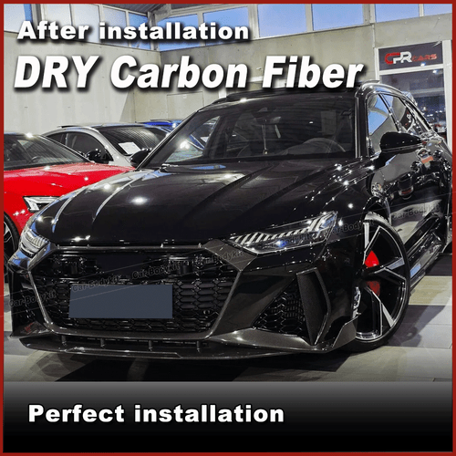 Parrilla delantera de carbono DRY para Audi RS6 RS7 C8 Avant 2019-24 - Imagen 3 de 10
