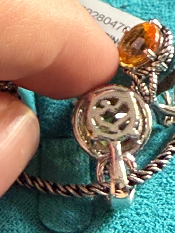 EFFY BH Silver Necklace Pendant With Chain Citrine & matching Earring - Image 4 of 4