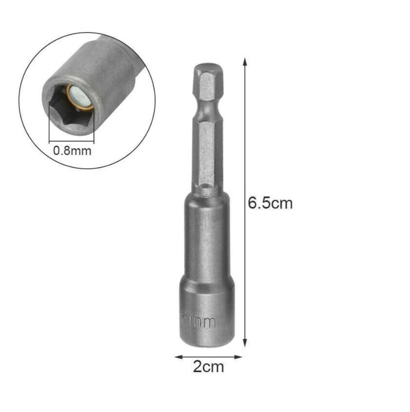 5Pcs 8 mm Magnetic Tech Screw Driver Tek Bit Drill Nut Setter Roofing Cladding - Image 3 of 4
