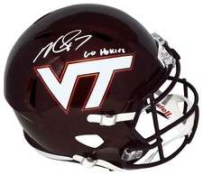 MICHAEL VICK SIGNED VIRGINIA TECH HOKIES FULL SIZE SPEED HELMET W/ GO HOKIES