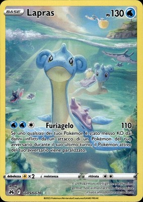 Lapras Zenit Regale AR gg05/gg70 Italian Pokemon Card Near Mint