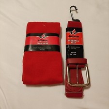Brand New Red Baseball Socks And Belt For Youth Bundle Deal