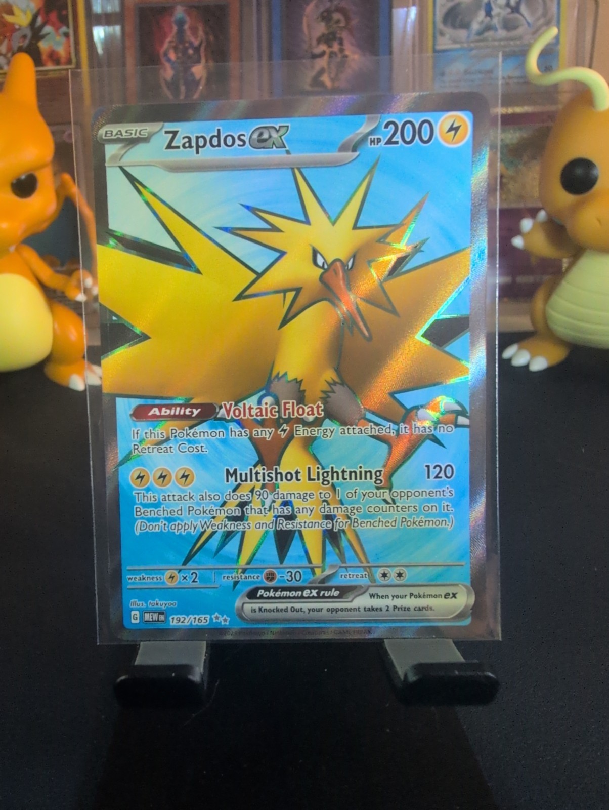 Zapdos ex 192/165 Sv: Scarlet & Violet 151 Holo Pokemon TCG Near Mint.