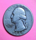 1938 Washington Quarter - Low Mintage - Free Shipping