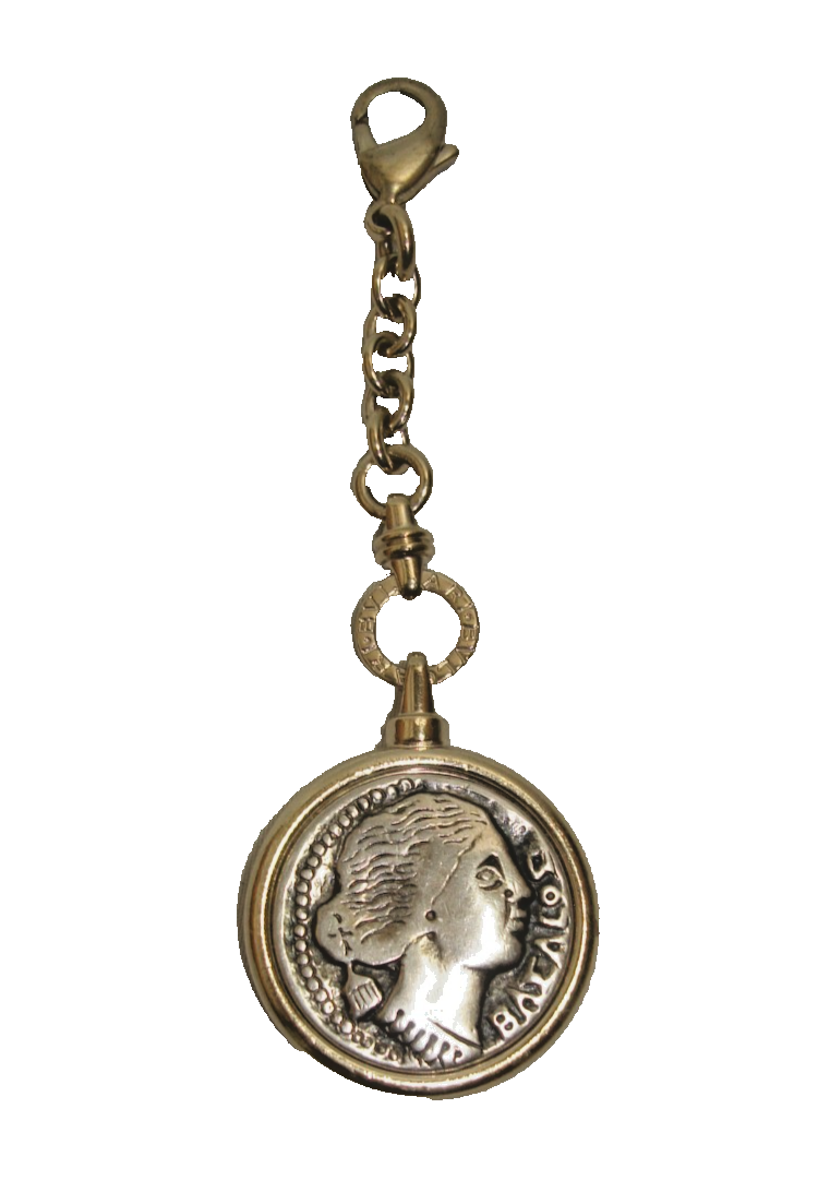 Bvlgari Beautiful Silver & Gold Tone 2 Sided Coin Purse Charm EUC!