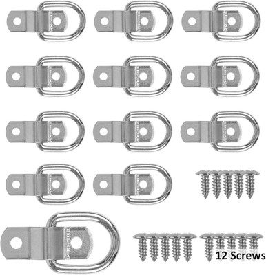 Gardeasy 12 Pack D Rings Tie down Anchors Hooks Heavy Duty 1/4'' Trailer Anchor L