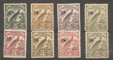 New Guinea 1932 Bird of Paradise Airmail Overprints, short set MH. High Values!