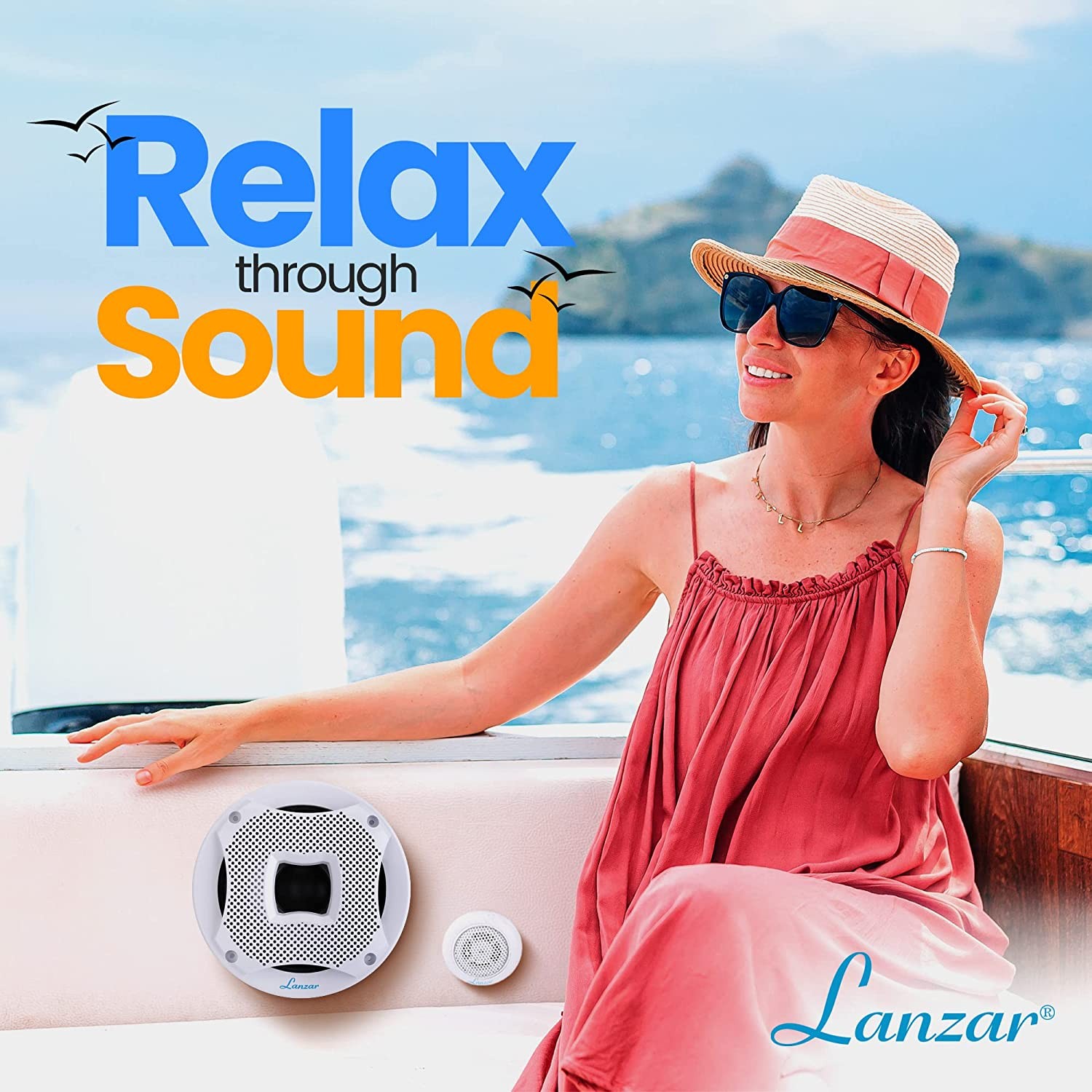 Lanzar AQ65.2CMW 2x 2-Way 6.5" Marine Component Speakers (White)