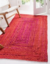 Natural Cotton Chindi Rug Bohemian Flatweave Area Rug Rectangle Area Rug