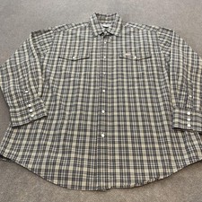 Vintage Carhartt Shirt Mens Large S140 Plaid Pearl Snap Western Long Sleeve