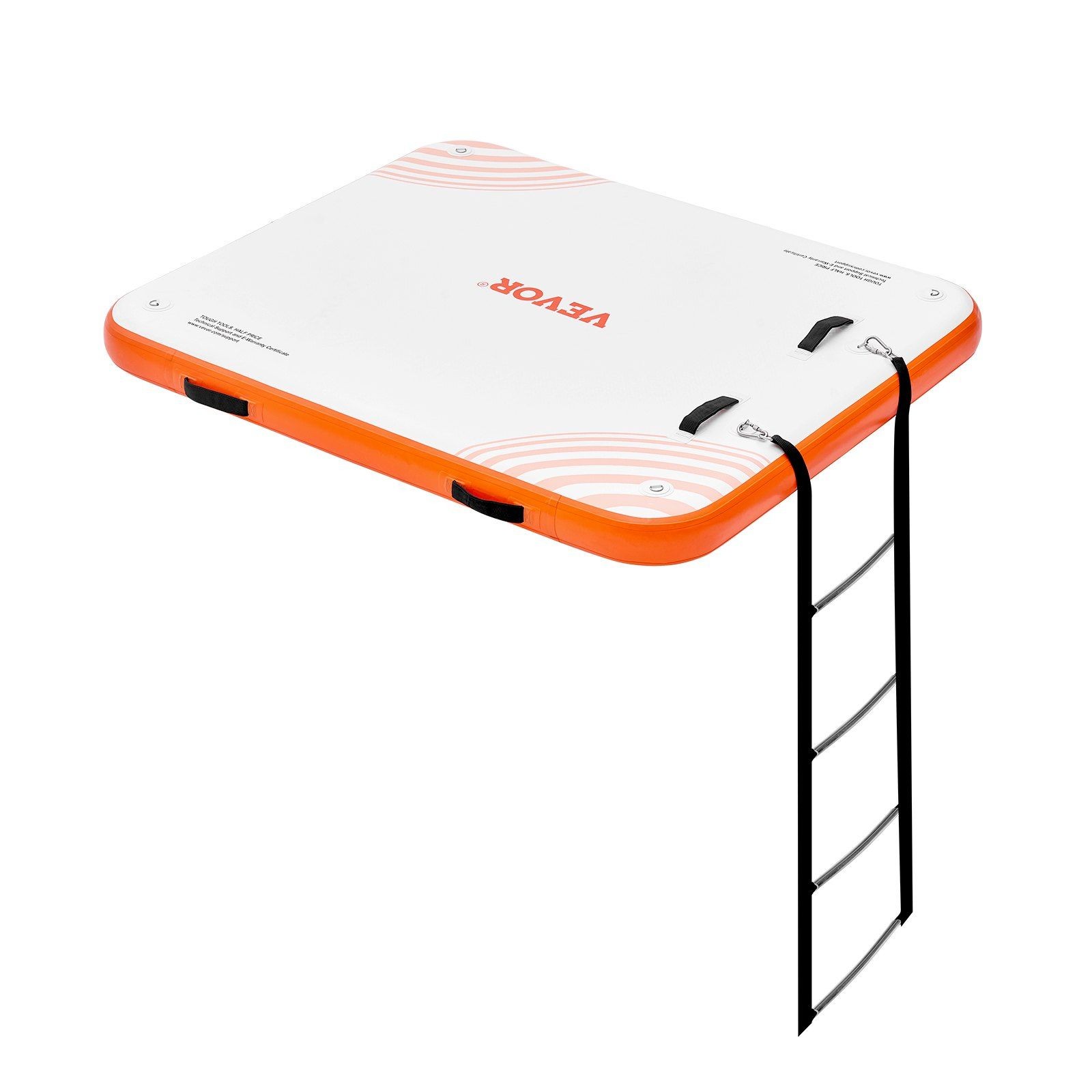 6x5FT Inflatable Floating Dock Non-Slip Water Mat with Ladder & Carry Bag