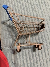 Walmart Mini Grocery Shopping Cart Store Replica Metal Wire 10" Toy Doll Cart
