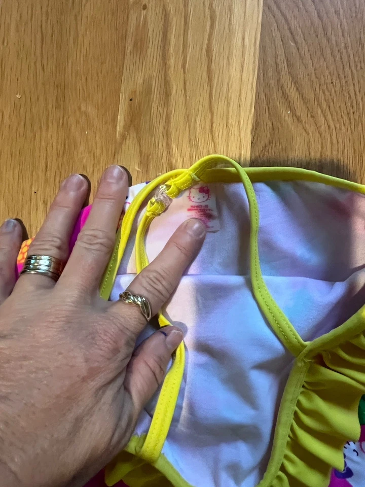 HELLO KITTY Pink Girls' Swimsuit Tankini Top Bottoms Med 7/8 - Image 4 of 4